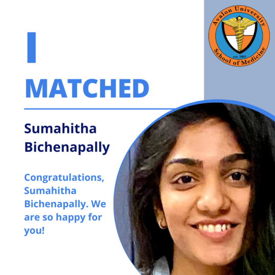 I matched Sumahitha Bichenapally
